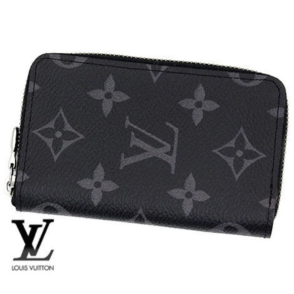 Louis Vuitton Eclipse Zippy Vertical Black Monogram Coin - Picture 1 of 3